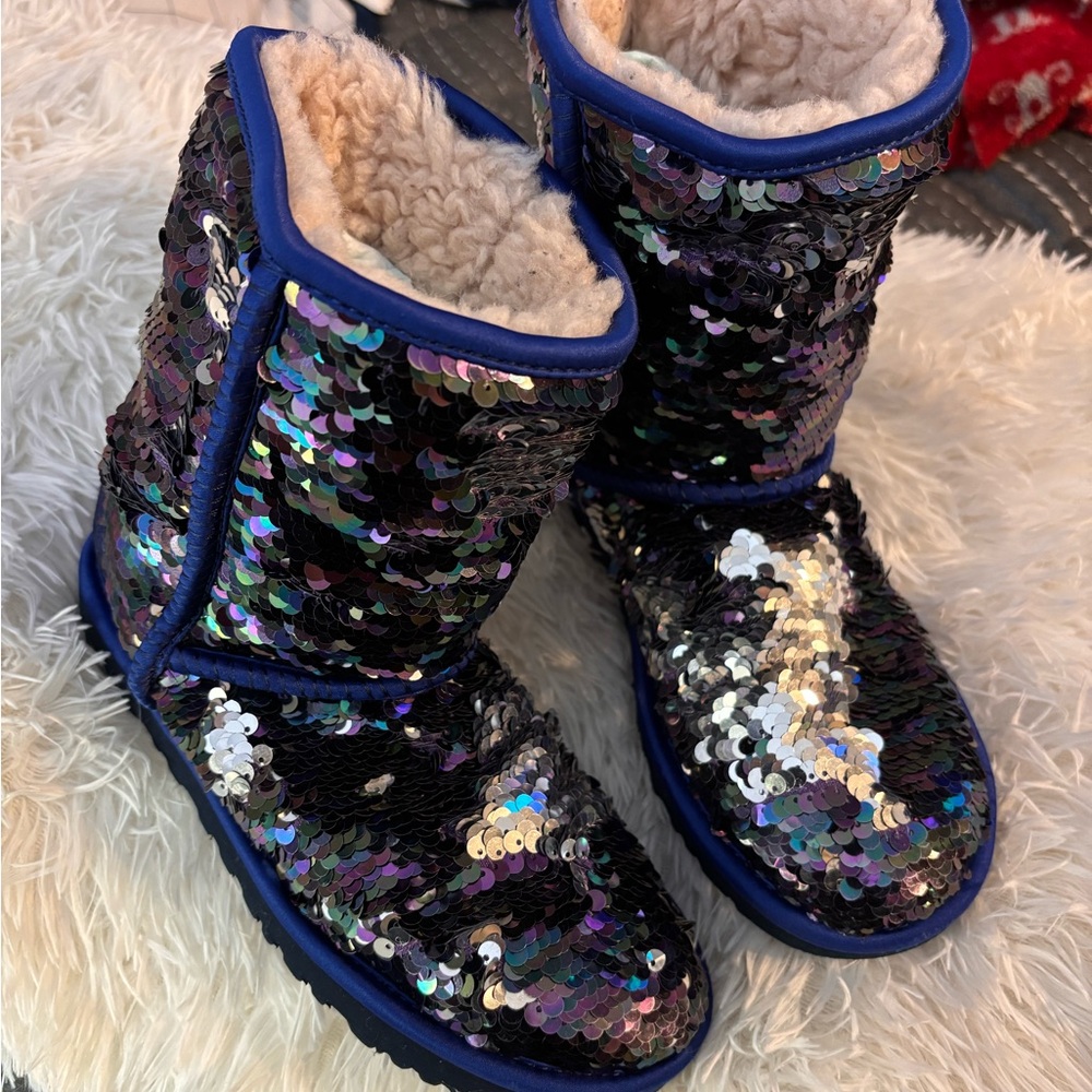 Uggs Sequin Winter Boots with Faux Fur Lining